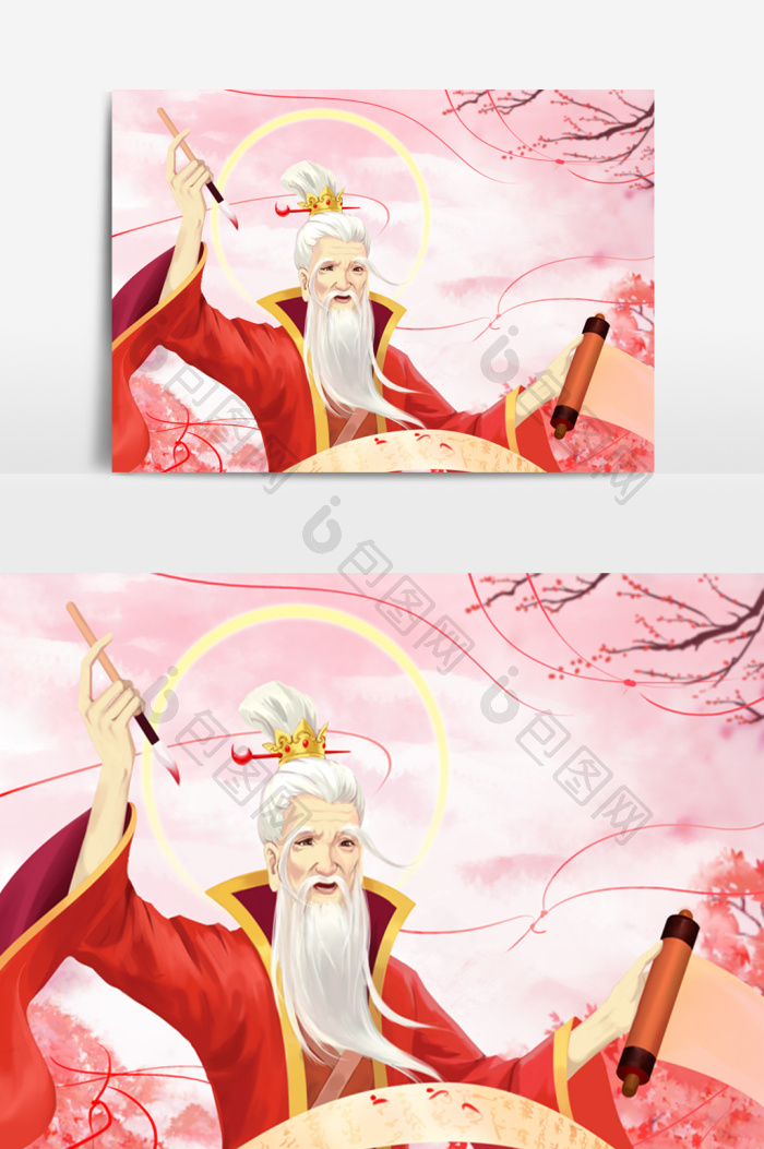 天宫月老牵红绳结姻缘图片