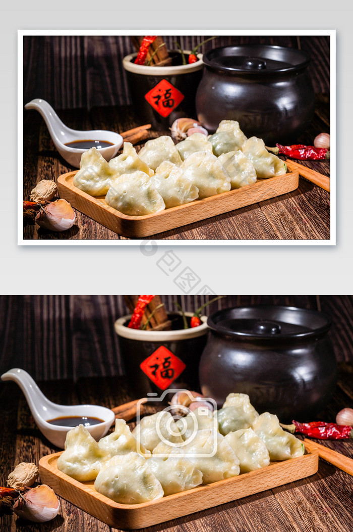 冬至美食饺子食品摄影图