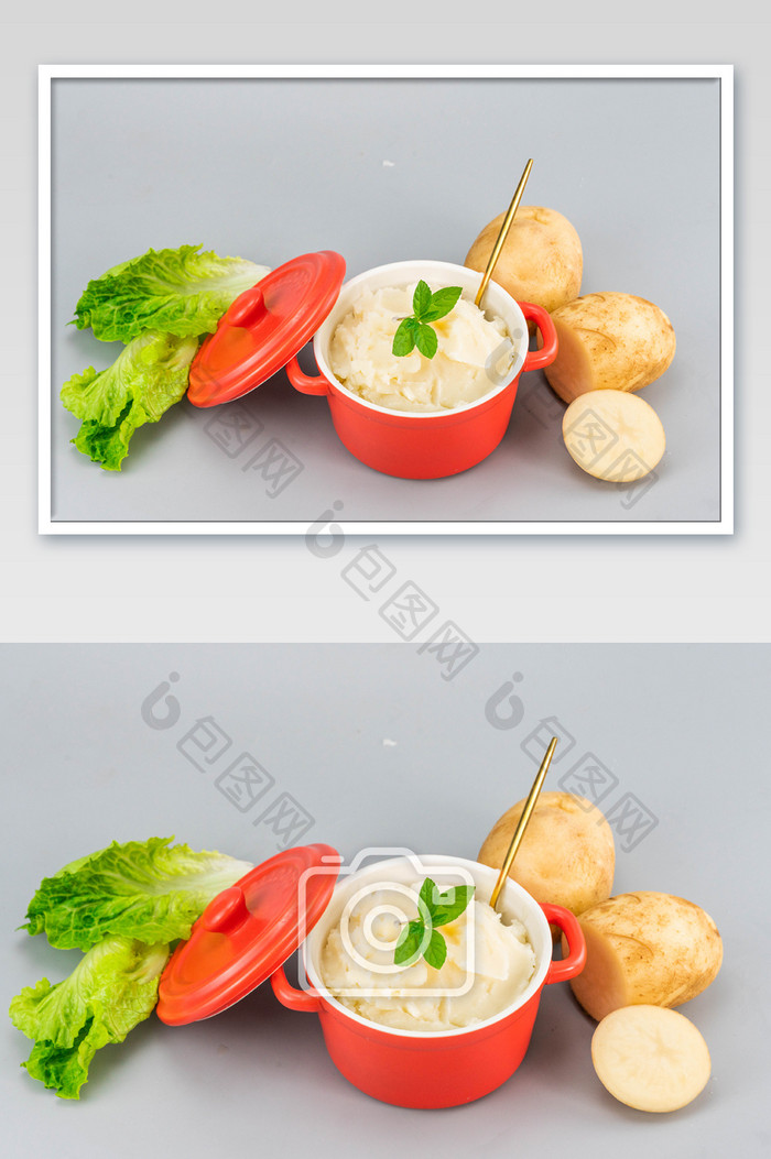 餐饮美食土豆泥摄影图