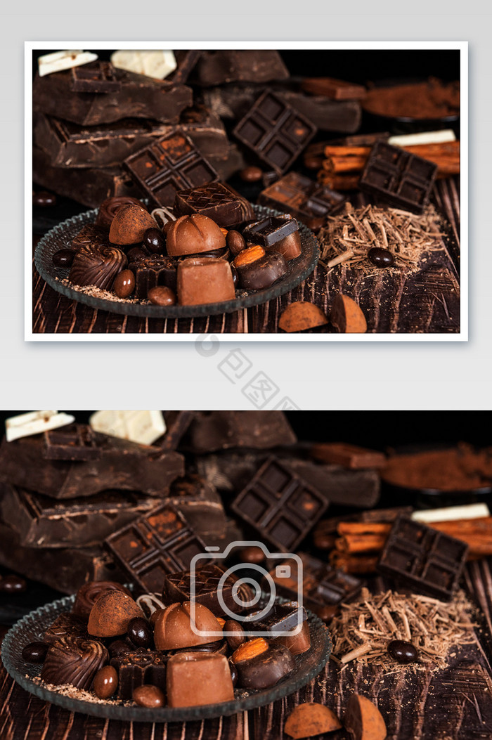 巧克力片巧克力豆美食摄影图图片图片