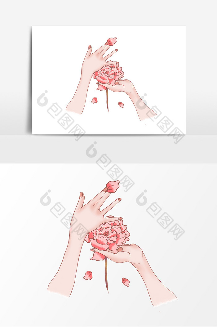 手势花瓣手拿花图片