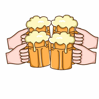 2021新年庆祝干杯元素动图gif