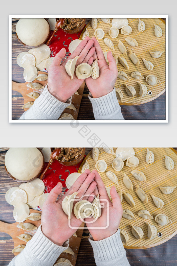 制作美味饺子摄影图