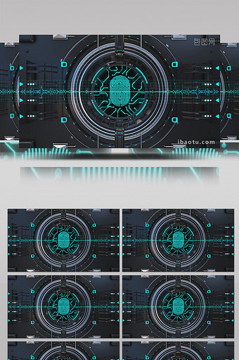 4K科技指纹识别系统高清背景视频图片