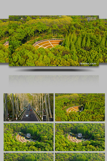 航拍南京中山陵音乐台国家森林公园图片