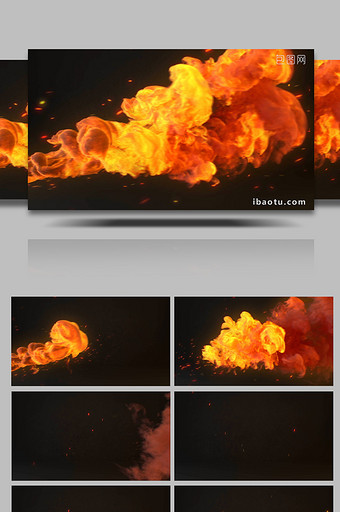 火焰大气燃烧粒子飞舞背景视频图片