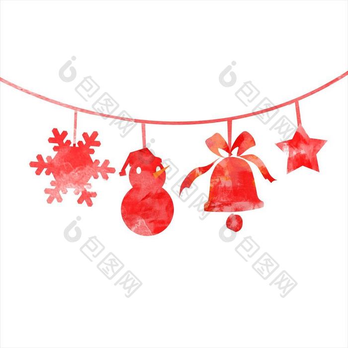 红色喜庆圣诞节雪人装饰元素动图GIF