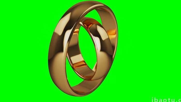 金色戒指旋转展示婚礼素材视频