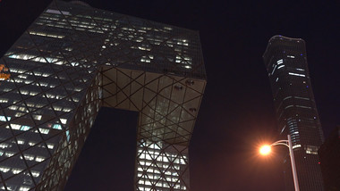 北京中央电视台大楼夜景延时摄影