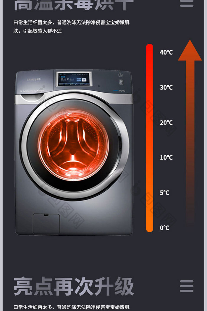滚筒洗衣机清洁洗护去污渍科技新品详情页