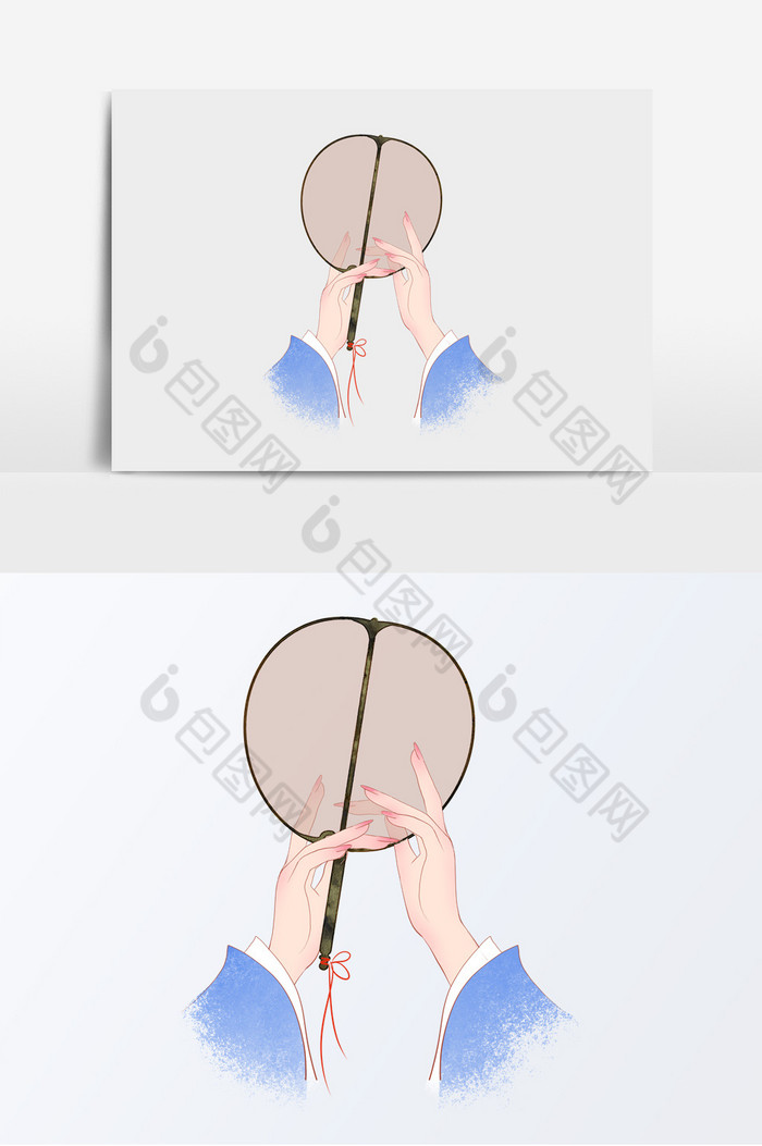 古风手势手持团扇图片图片