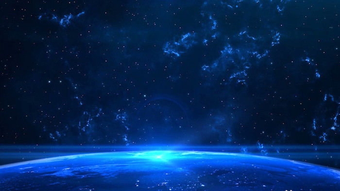 蓝色光效星球背景光线运动背景视频