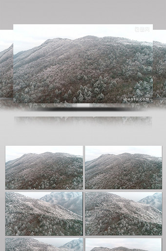 航拍森林雾凇雪景图片