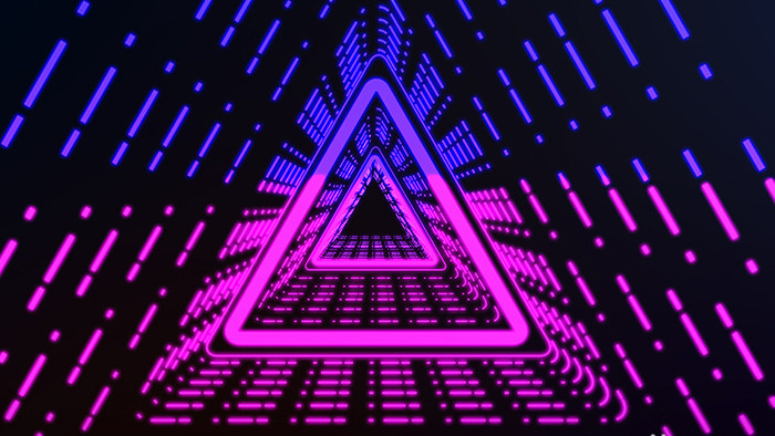 科技风三角几何动感霓虹灯舞台背景AE模板