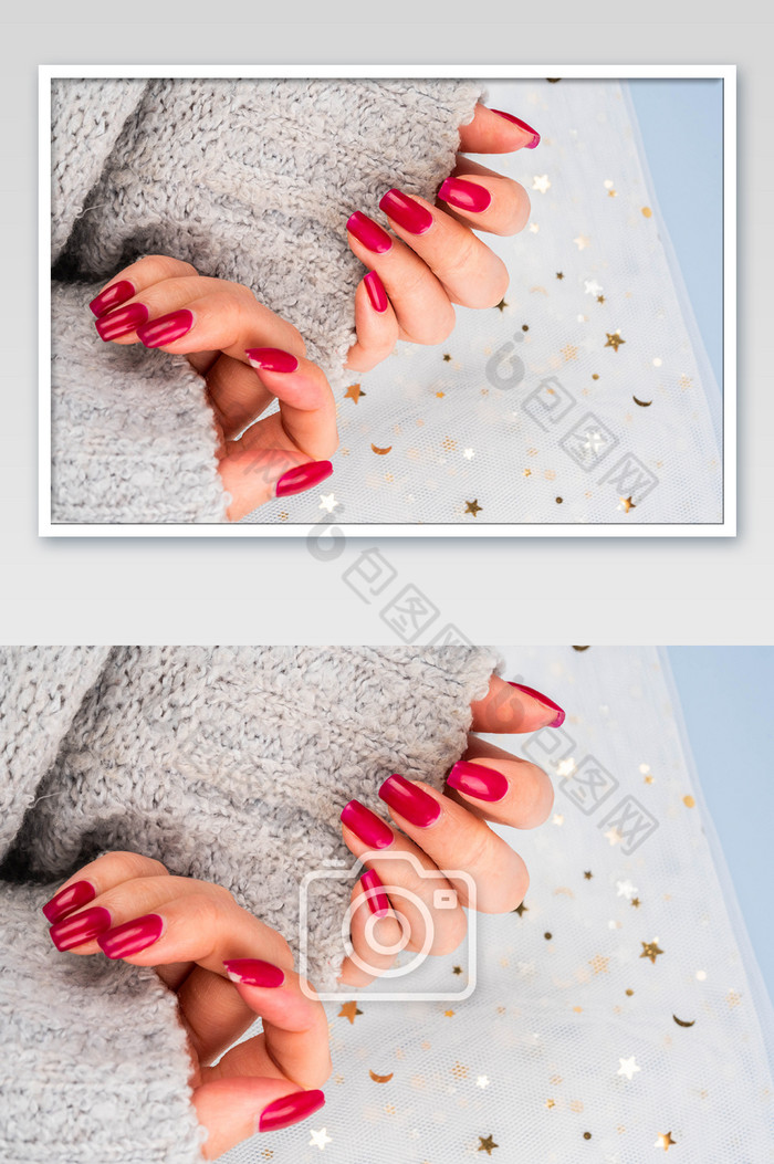 时尚的红色指甲摄影图图片图片