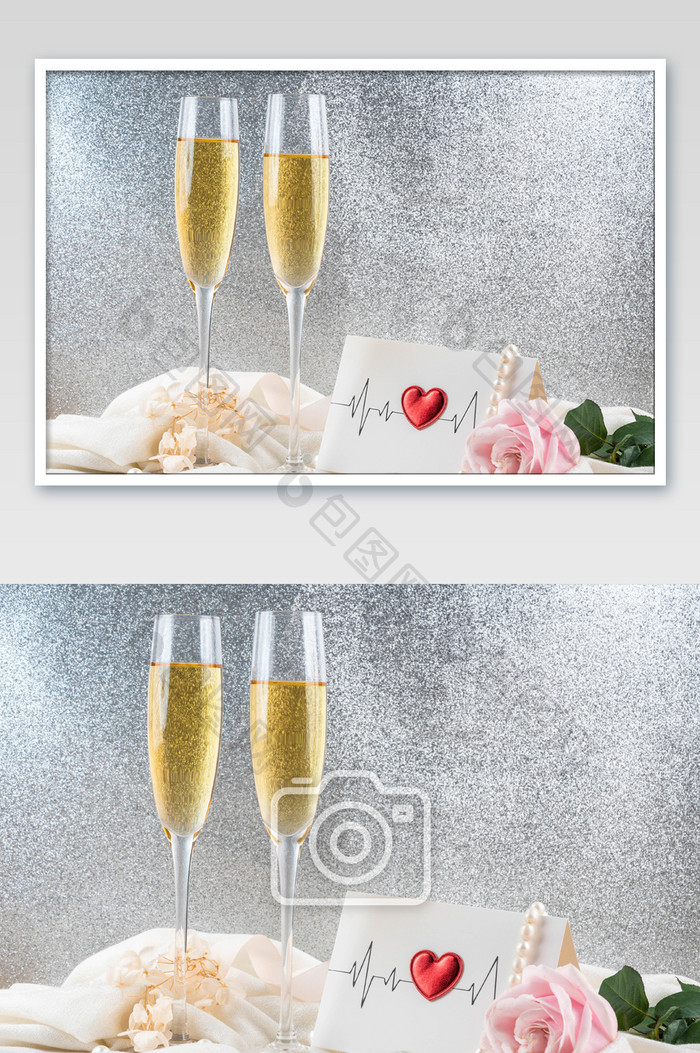 庆祝的香槟酒杯摄影图