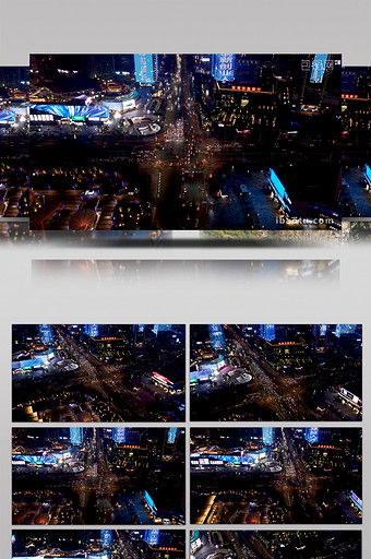 航拍广东东莞城市交通夜景图片