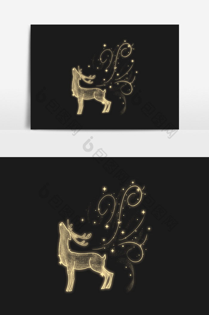 圣诞节荧光霓虹灯麋鹿图片图片