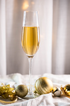 金色圣诞香槟酒酒杯