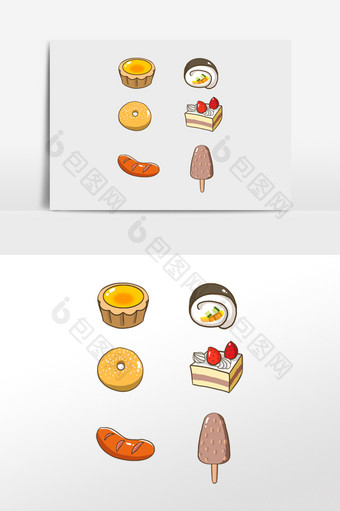 蛋挞寿司蛋糕甜甜圈贴纸图片