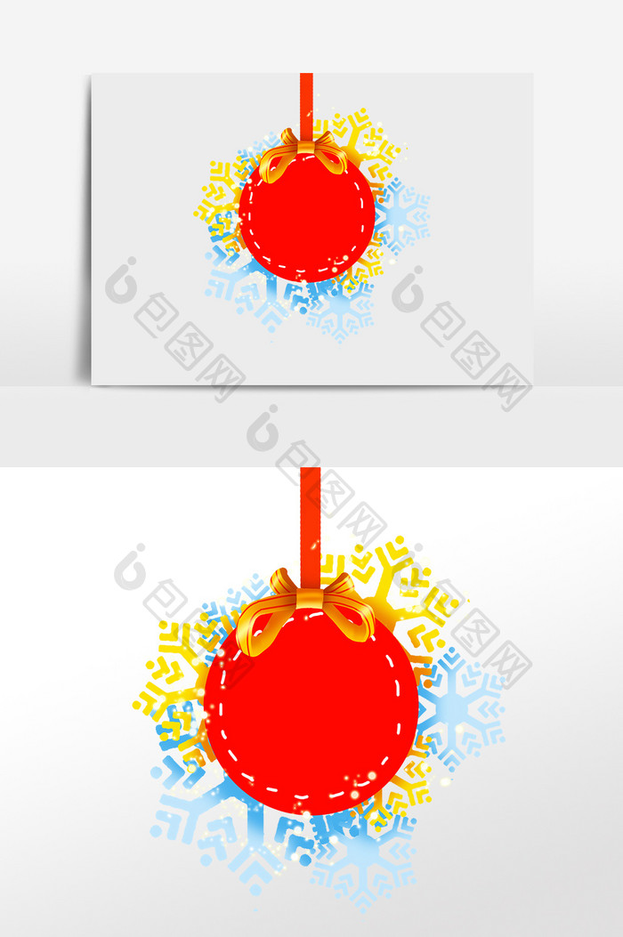 圣诞节红色雪花吊球