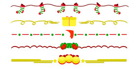 圣诞节袜子铃铛分割线