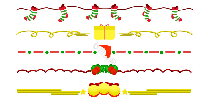 圣诞节袜子铃铛分割线图片
