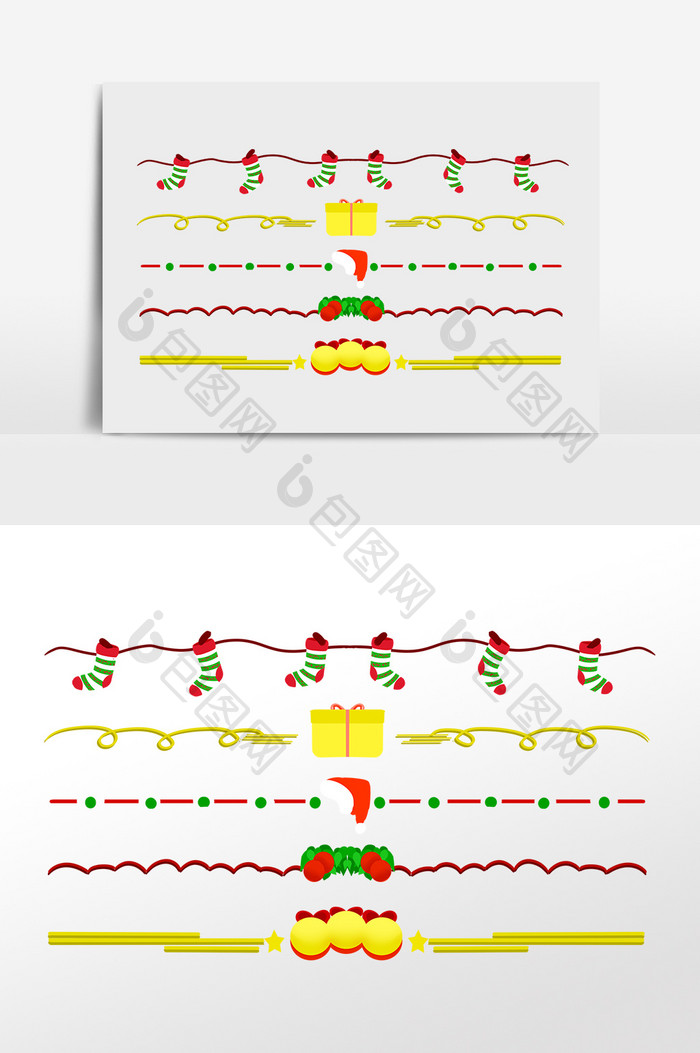 圣诞节袜子铃铛分割线