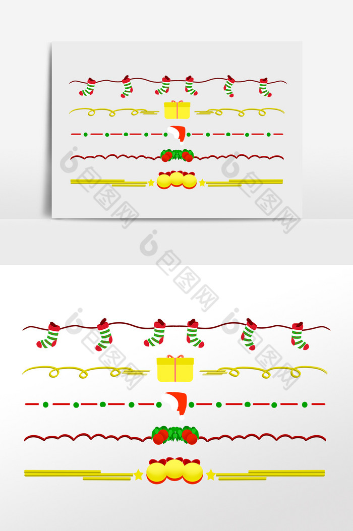 圣诞节袜子铃铛分割线图片图片
