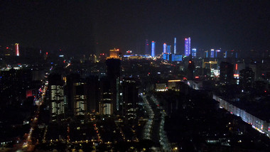 航拍东莞城市夜景