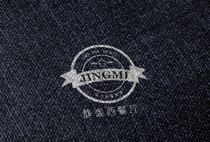 深色亚麻布纹上的logo图片