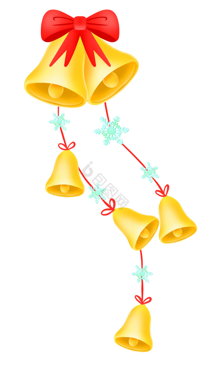 圣诞节一串金色铃铛挂饰图片