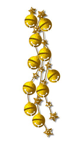 圣诞节一串金色铃铛