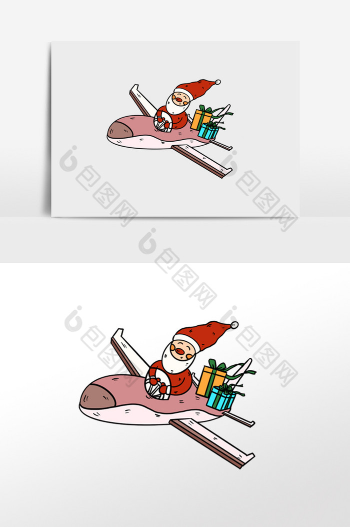 开飞机送礼物圣诞老人图片图片