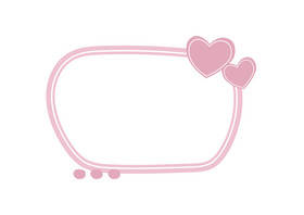 粉色情人节爱心边框元素