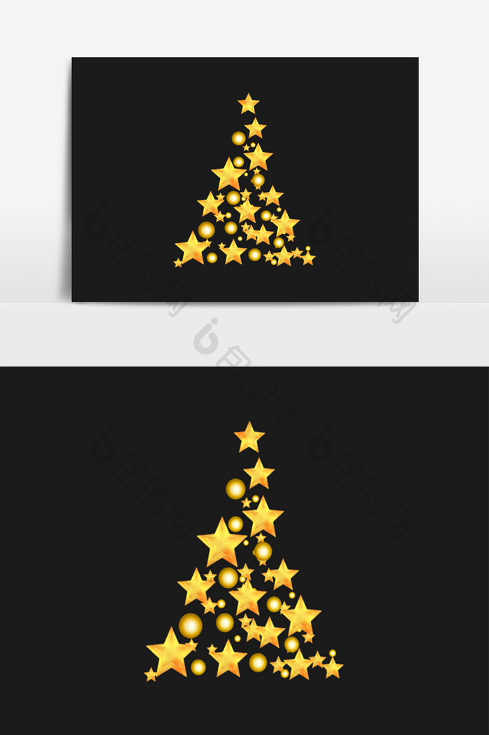 圣诞金属质感星星圣诞树图片图片