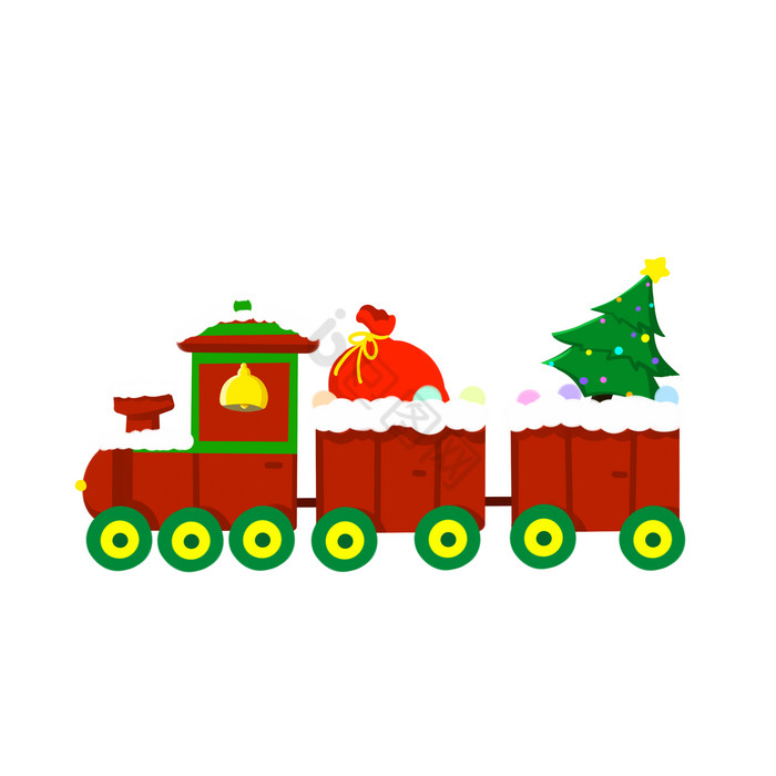 圣诞节圣诞树小火车图片