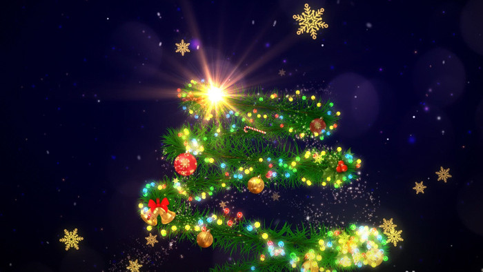 发光粒子圣诞树动画演绎节日庆祝AE模板