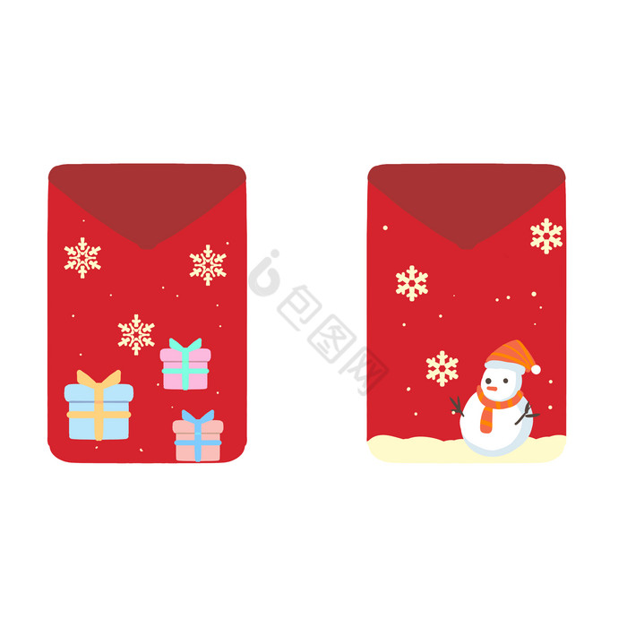 圣诞节礼物雪人红包图片