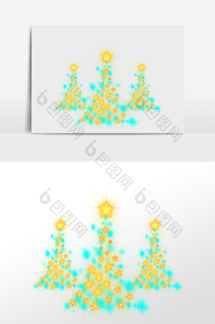 圣诞节一群荧光圣诞树图片图片