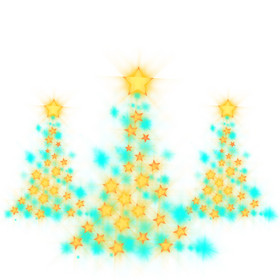 圣诞节一群荧光圣诞树