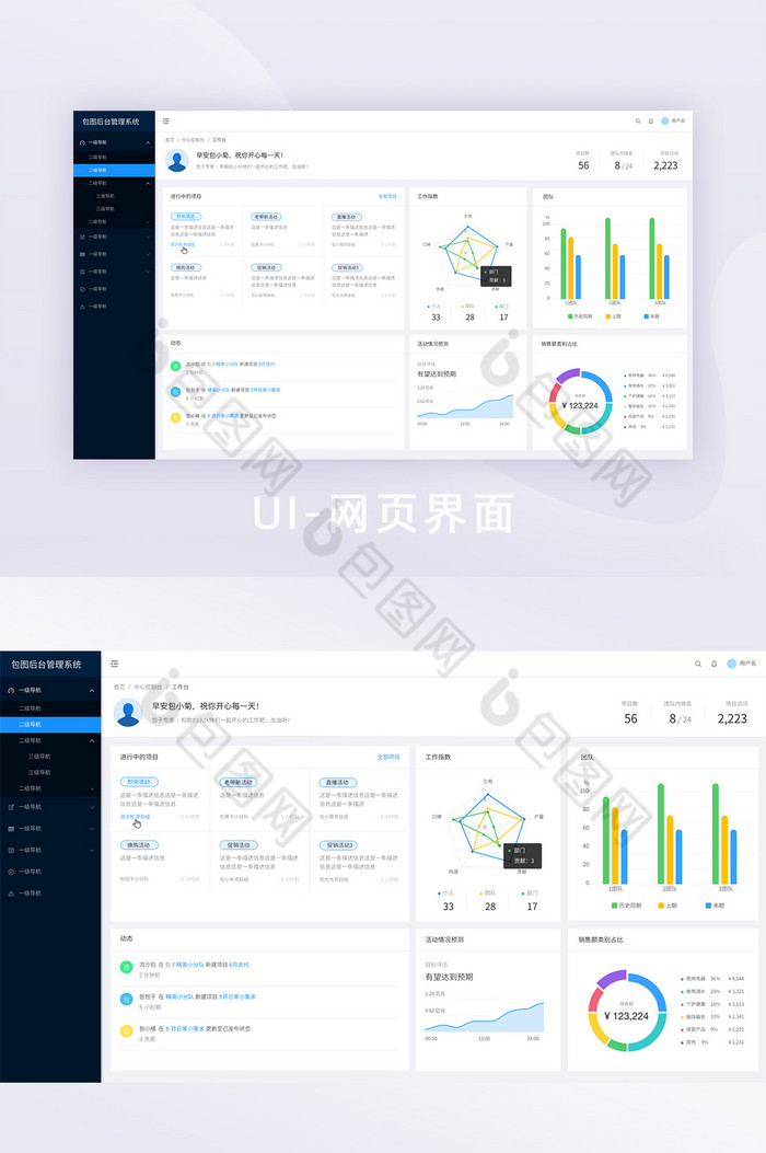 数据监控页操作台表单页图片