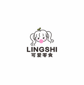 可爱女孩零食泡泡糖LOGO标志VI