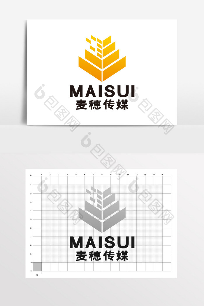 艺术传媒建筑广告麦子LOGO标志VI