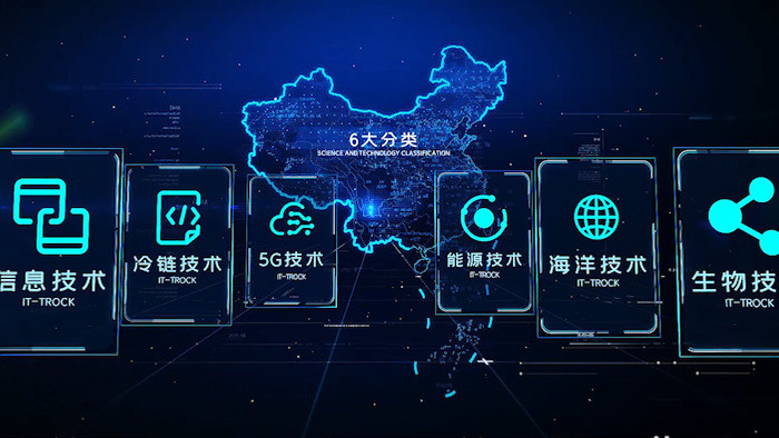 未来科技中国信息图形文字分类AE模板