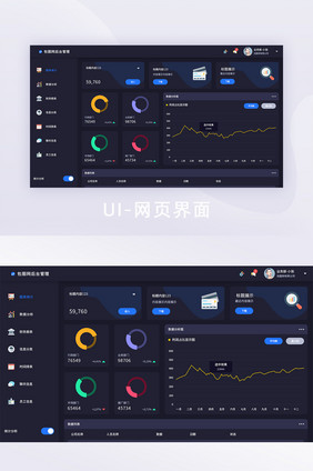 企业深色后台系统数据管理可视化网页