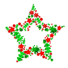 圣诞节红绿色星星装饰