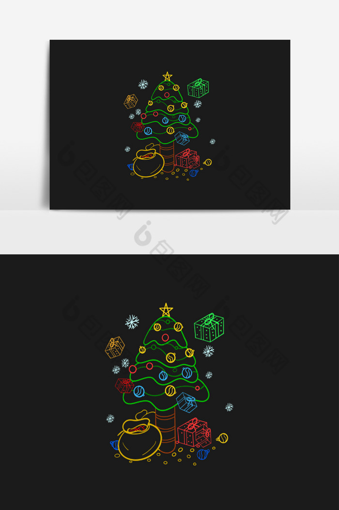 圣诞节荧光礼物圣诞树图片图片