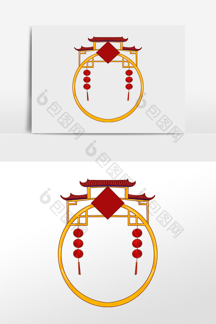 新年中式门楼边框图片图片