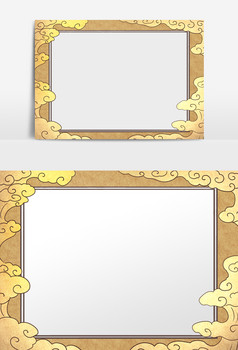 金色流云云纹祥云边框图片